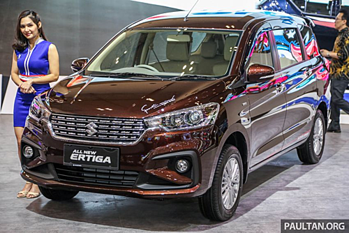Suzuki Ertiga thế hệ mới tại triển lãm Gaikindo, Indonesia 2018. Ảnh: Paultan. 