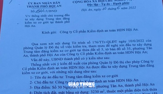 “Phớt lờ” chủ trương tỉnh Quảng Nam, Hội An cấp phép xây dựng trung tâm đăng kiểm xe cơ giới - Ảnh 3.