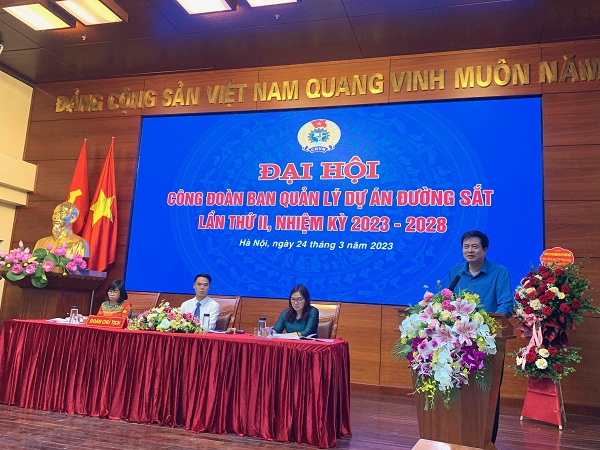 BQL dự án Đường sắt tổ chức thành công Đại hội Công đoàn nhiệm kỳ 2023 - 2028 - Ảnh 1.