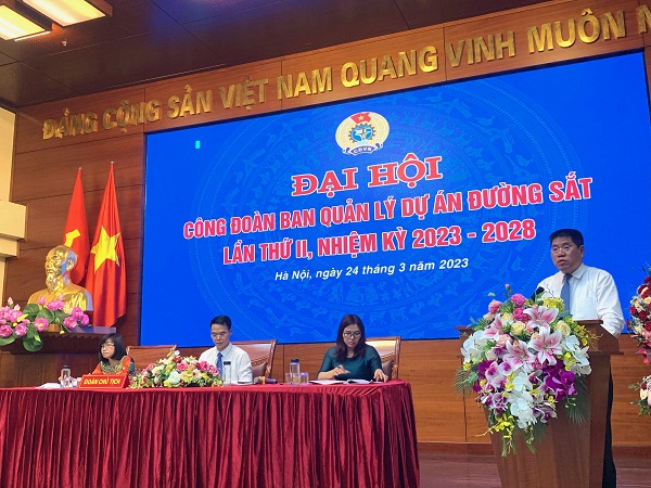 BQL dự án Đường sắt tổ chức thành công Đại hội Công đoàn nhiệm kỳ 2023 - 2028 - Ảnh 2.