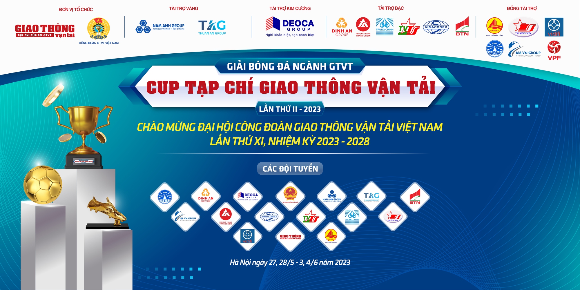 16 đội bóng tranh tài 31 trận đoạt Cup Tạp chí Giao thông vận tải lần thứ II - 2023 - Ảnh 1.
