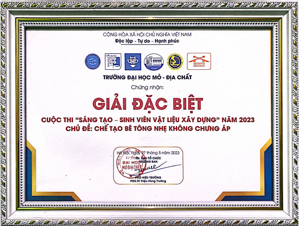 Sinh viên khối ngành GTVT đoạt giải cao Cuộc thi “Sáng tạo - Sinh viên vật liệu xây dựng” năm 2023 - Ảnh 3.