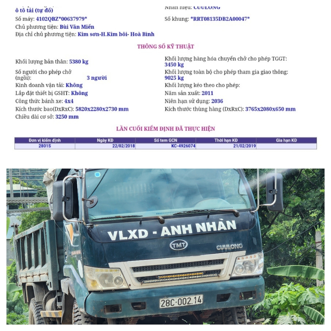 Hoà Bình: Xe tải hết đăng kiểm chở vật liệu xây dựng, chở cây gỗ keo đổ đèo mất ATGT - Ảnh 1.