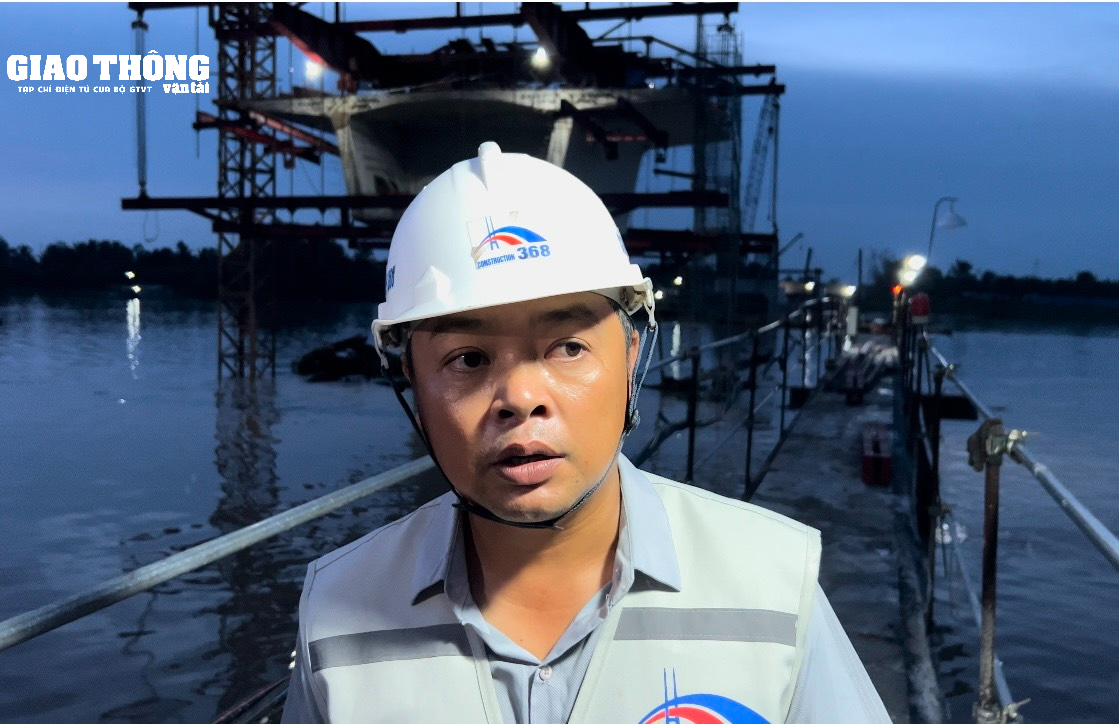 Phóng sự ảnh: Xuyên đêm thi công cầu Rạch Miễu 2 - Ảnh 14. Phóng sự ảnh: Xuyên đêm thi công cầu Rạch Miễu 2 - Ảnh 14.