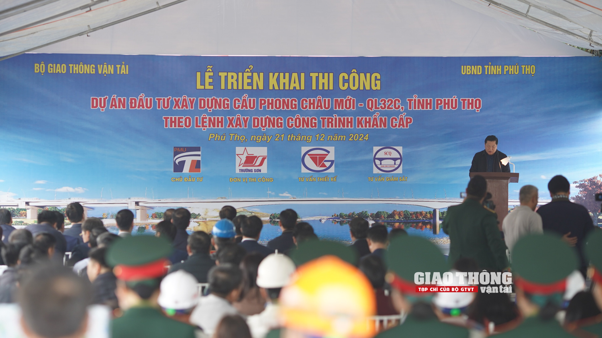 Bộ trưởng Trần Hồng Minh phát lệnh khởi công cầu Phong Châu mới- Ảnh 1.