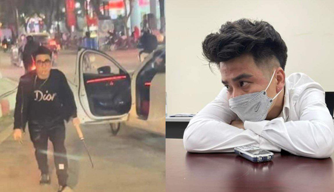 Tạm giữ hình sự tài xế cầm dao chặn đầu xe buýt ở Hà Nội- Ảnh 1. Tạm giữ hình sự tài xế cầm dao chặn đầu xe buýt ở Hà Nội- Ảnh 1.