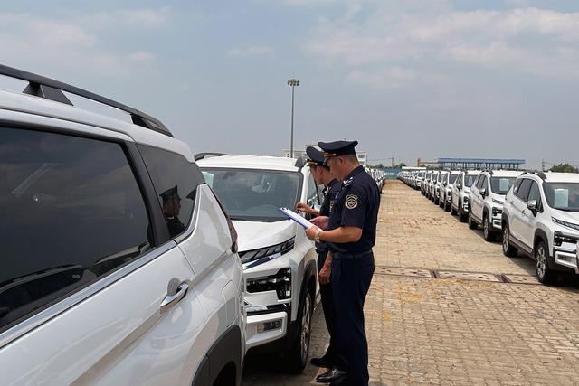 Ô tô nguyên chiếc nhập khẩu tại cảng TP. HCM - Ảnh: Tạp chí Hải quan.