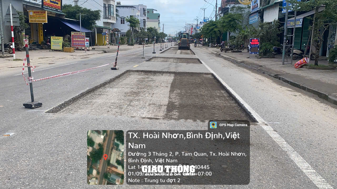 Canh trời, nhà thầu cấp tập vá sửa mặt đường QL1 qua tỉnh Bình Định - Ảnh 10.