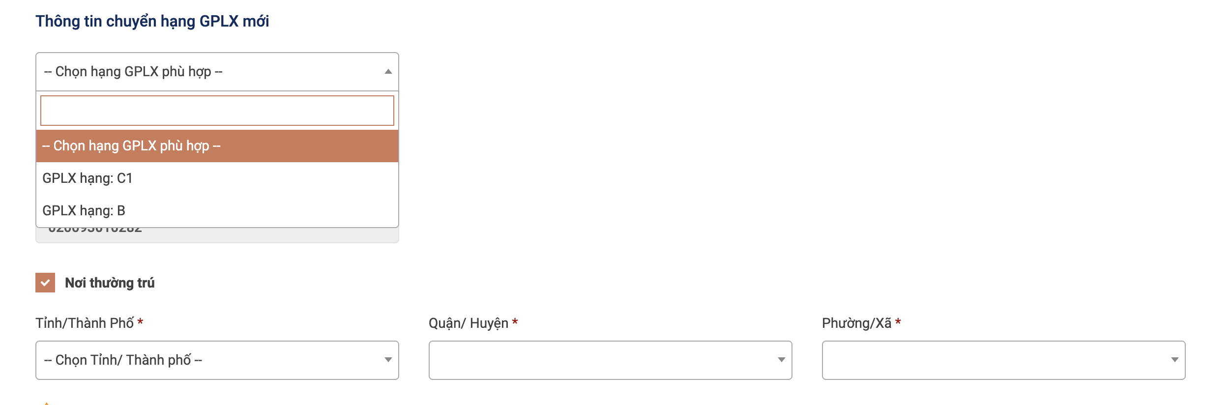 Hướng dẫn đổi giấy phép lái xe từ B1, B2 sang C1, B online- Ảnh 2.