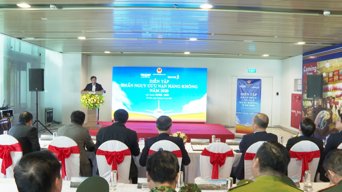 Ông Phạm Ngọc Sáu phát biểu khai mạc diễn tập tình