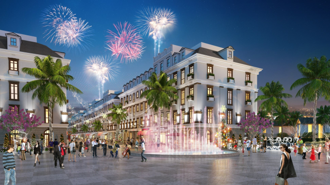 Phối cảnh khu shophouse Piperina trong dự án Sun P