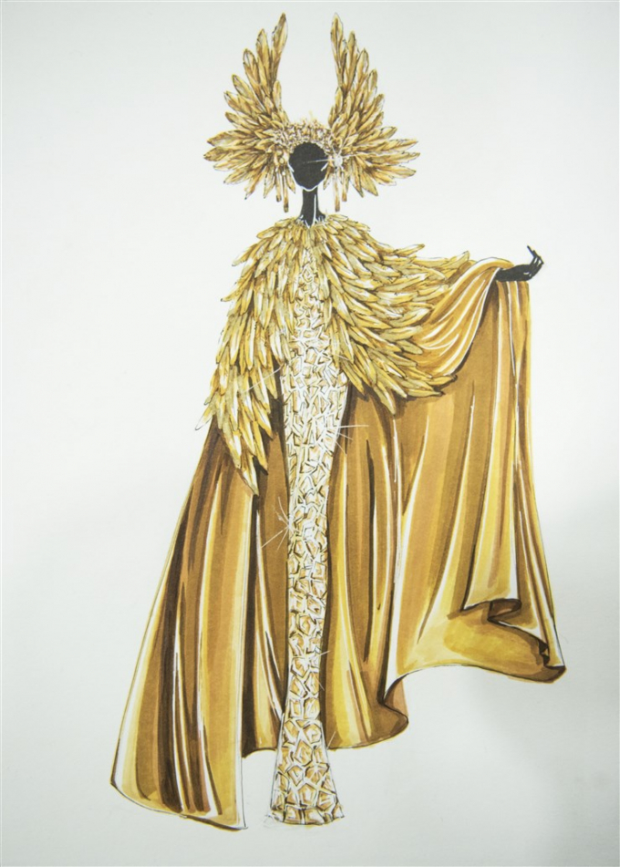 Một mẫu phục trang do NTK Tom Trandt thiết kế cho 