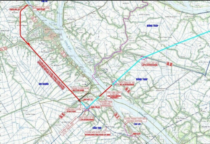1 Bình đồ hướng tuyến Dự án tuyến nối QL91 và tuyế