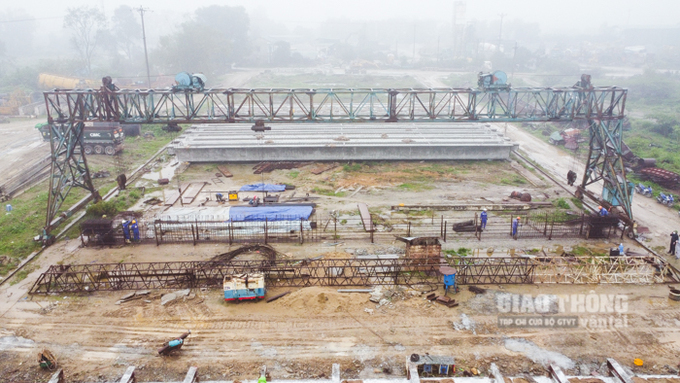Công trường thi công đúc dầm cao tốc Diễn Châu - Bãi Vọt (ảnh minh họa)