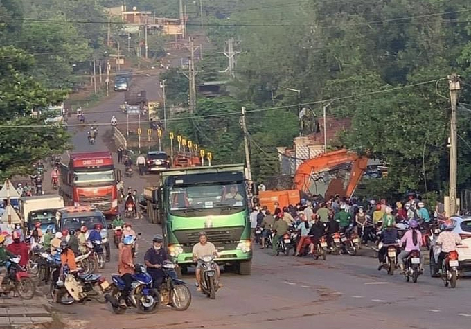 Khu vực dưới chân dốc Đầm nơi xảy ra vụ TNGT