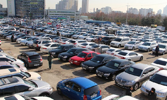 Một bãi xe cũ ở Hàn Quốc. Ảnh: TradeKorea


