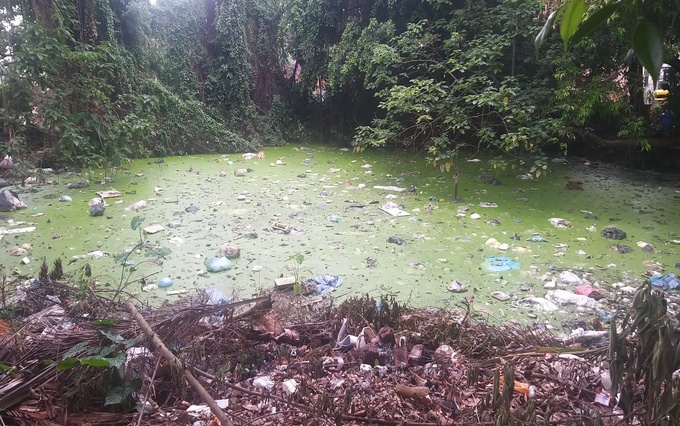 Chất thải, nước đọng bốc mùi hôi thối nồng nặc khiến người dân trong khu vực rất bức xúc