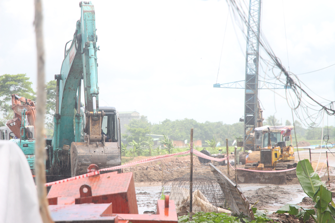 Khu vực thi công tuyến tránh Long Xuyên tại điểm nối vào TP của dự án