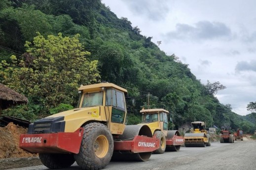 Thi công nâng cấp QL15 qua Thanh Hóa