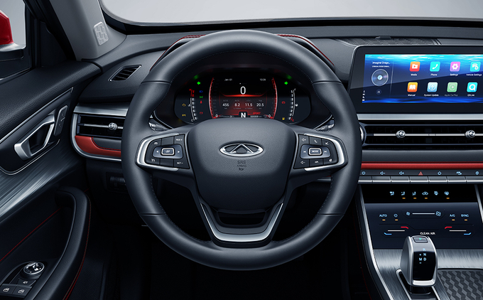 Tất cả các mẫu Tiggo 4 Pro đều có cụm đồng hồ kỹ thuật số 7 inch .