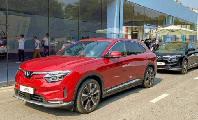 Hình ảnh VinFast VF8 tại buổi chạy thử tại nhà máy ở Hải Phòng

