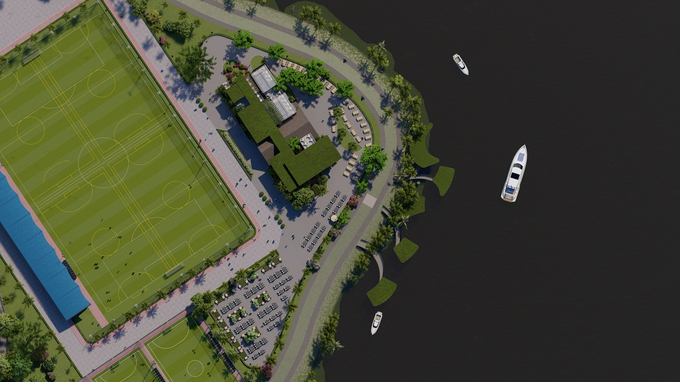 Cư dân Sunneva Island tận hưởng trọn vẹn tiện ích tại công viên ven sông Cổ Cò rộng 50ha (Ảnh phối cảnh minh họa)