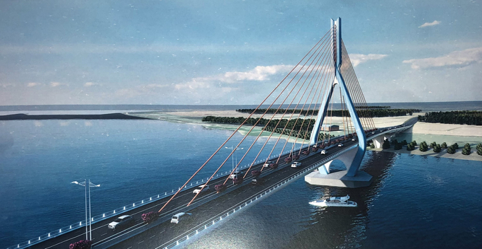 Phối cảnh cầu Đồng Việt nối Bắc Giang với Hải Dương.