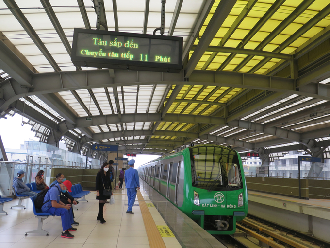 Tỷ lệ đoàn tàu Cát Linh - Hà Đông chạy đúng giờ đạt trên 99,98%.