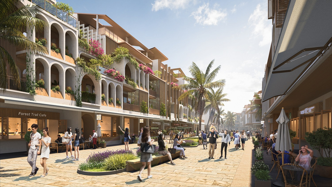 Những nhà phố thương mại tại Paradise Walk sẽ sử dụng những vật liệu thân thiện với môi trường (Ảnh phối cảnh minh họa)
