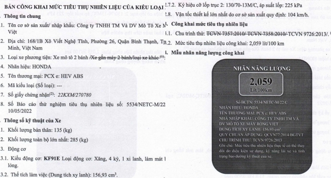 Thông tin mới nhất của Honda PCX e:HEV 2022

