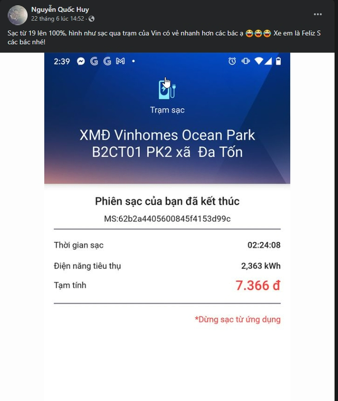Hiển thị bảng tính tiền điện.