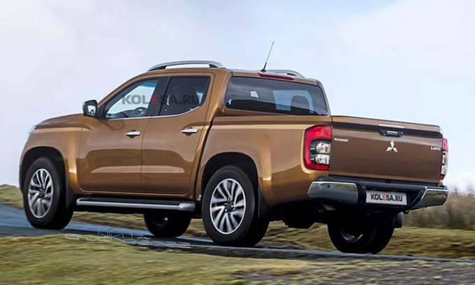 Phác thảo hình ảnh bán tải Mitsubishi Triton thế hệ mới, dựa trên kiểu dáng của bán tải Nissan Navara..