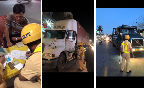 Lực lượng CSGT (Công an TP.Hải Phòng) tăng cường công tác tuần tra kiểm soát, xử lý vi phạm TTATGT.