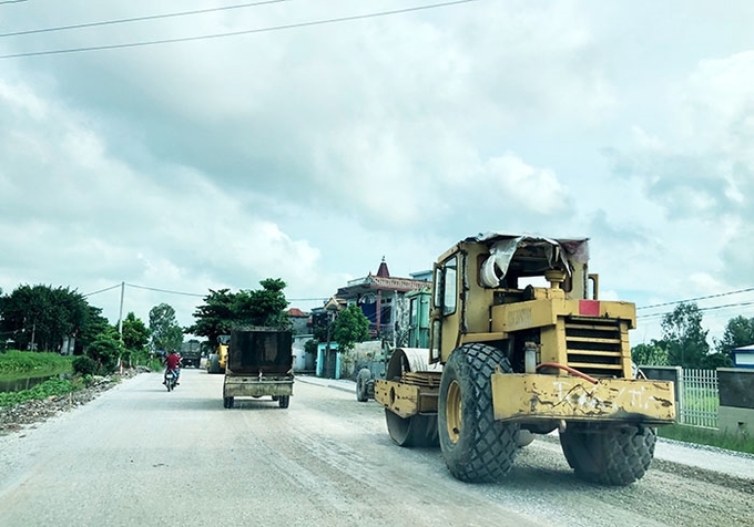Thi công một đoạn tuyến thuộc dự án nâng cấp QL37 qua Hải Phòng