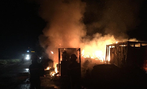 Cháy lớn tại dự án thép nghìn tỉ tại Vu