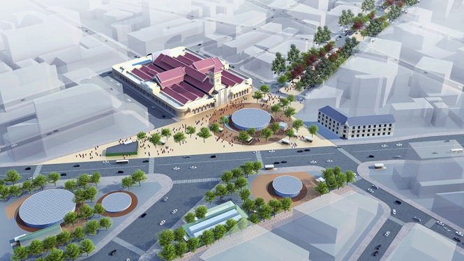 Phá dỡ nhiều công trình trước chợ Bế