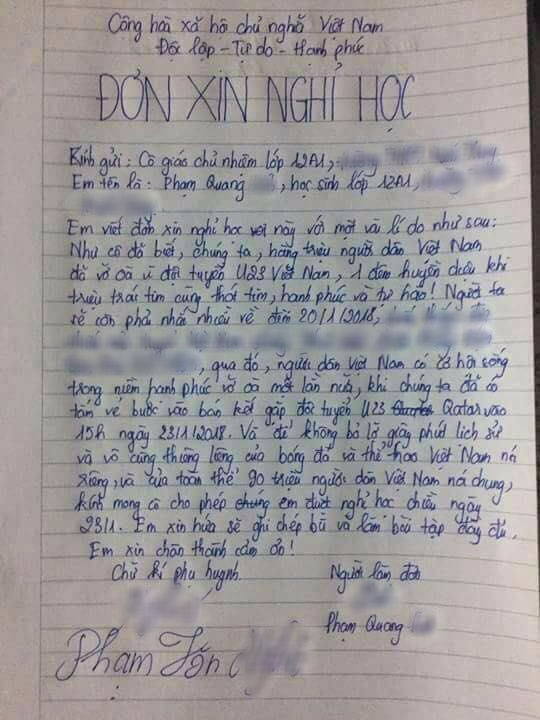 2 MXH tràn ngập đơn xin nghỉ phép để đi xem tuyển 