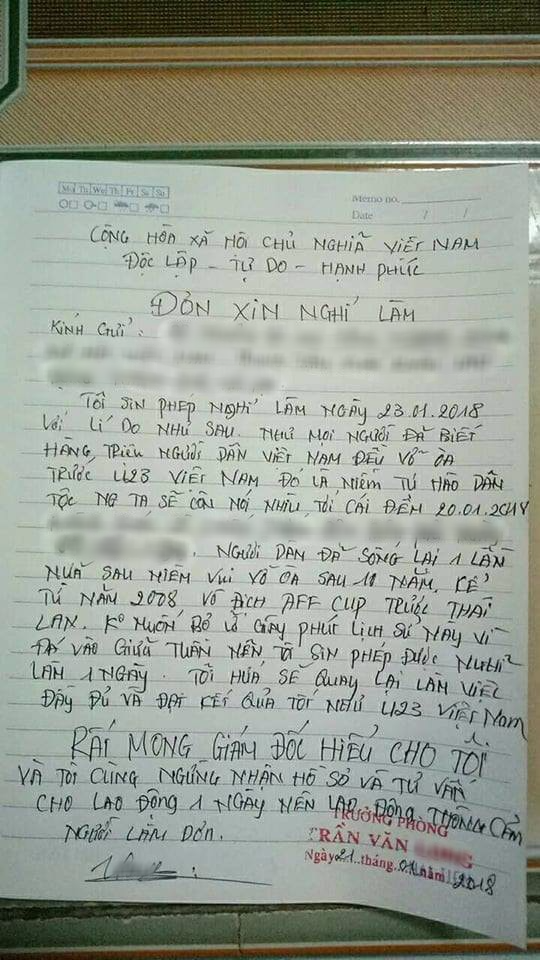 MXH tràn ngập đơn xin nghỉ phép để đi xem tuyển U2