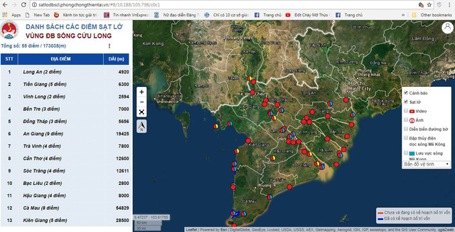 Ra mắt bản đồ theo dõi sạt lở ở đồng bằng sông Cửu