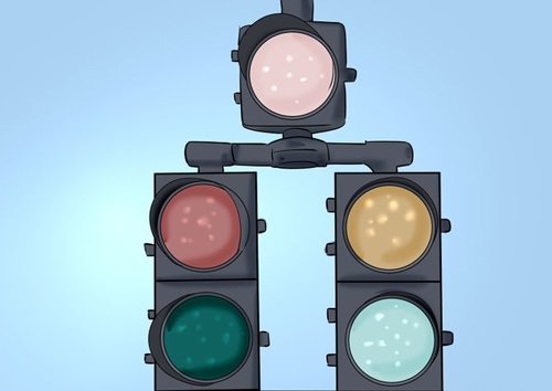 Nếu có mũi tên xanh ý nói được rẽ, cần quan sát bở