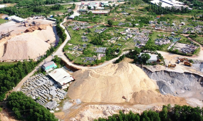 bãi cát thôn nhìn từ trên cao