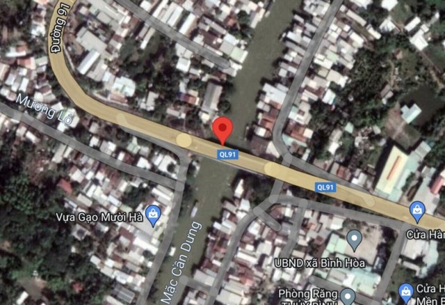 Vị trí cầu Bình Hòa trên QL91 qua An Giang