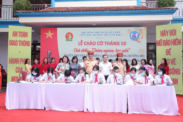 Hải Phòng: Nâng cao nhận thức về Luật gia thông cho học sinh - Ảnh 3.