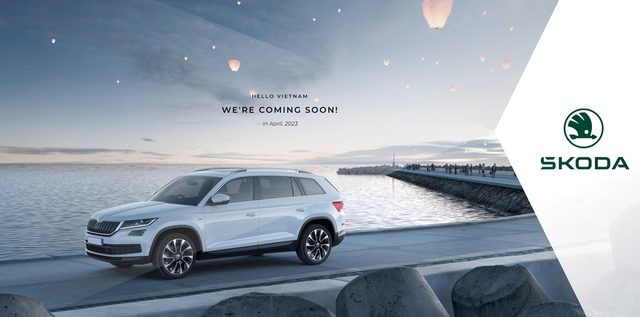 Thông tin về thời gian ra mắt thị trường cùng hình ảnh mẫu xe Kodiaq trên trang chủ Skoda Việt Nam - Ảnh chụp màn hình.