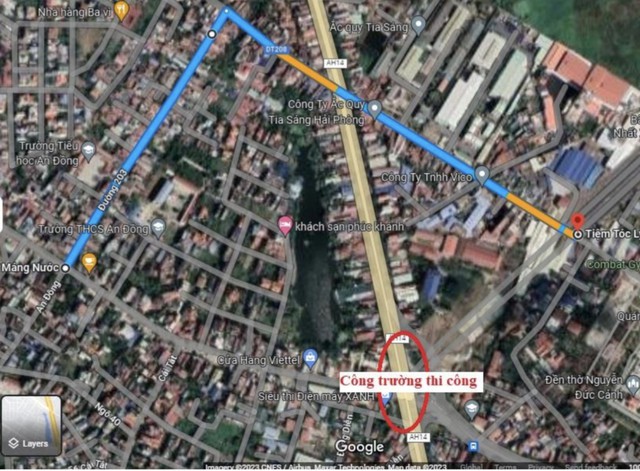 Hải Phòng phân luồng giao thông tạm thời nút giao đường Tôn Đức Thắng - Máng Nước - QL5 - Ảnh 1.