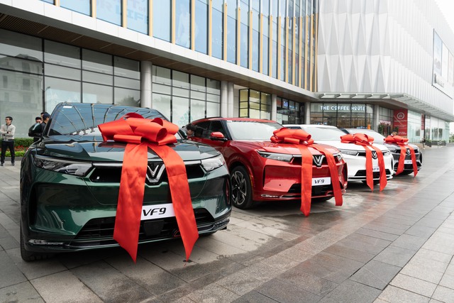 VinFast chính thức bàn giao xe VF 9 cho những khách hàng đầu tiên  - Ảnh 1.
