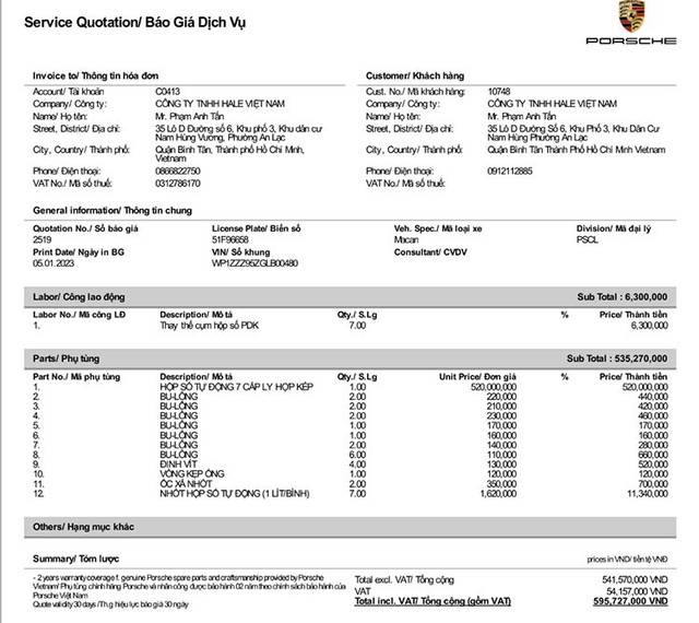 Thay cản trước hỏng hộp số, chủ xe Porsche Macan xem xét việc gửi đơn tới cơ quan chức năng - Ảnh 3.