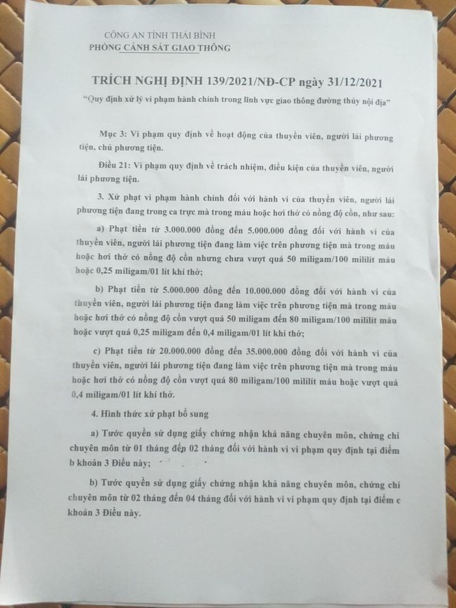 CSGT đường thủy "làm mạnh" nồng độ cồn, có thể xử phạt đến 35 triệu đồng - Ảnh 2.