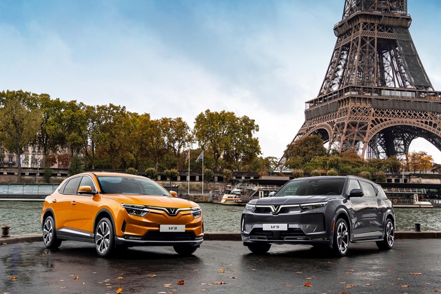 Hai mẫu xe thuần điện VinFast VF 8 và VF 9.