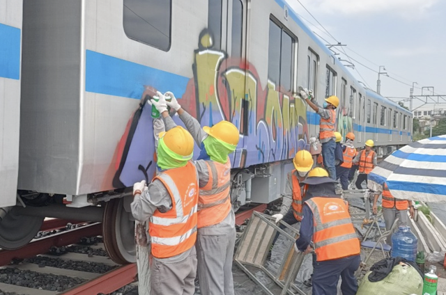 Công an điều tra đối tượng vẽ bậy lên tàu metro Bến Thành - Suối Tiên - Ảnh 1.